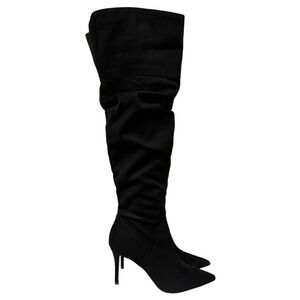 Jessica Simpson Anitah Boots Women 9 Over The Knee Black Suede Slouchy Stiletto